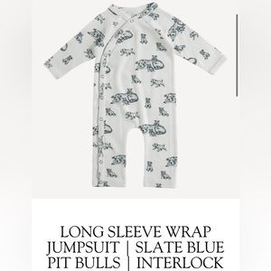 Pit bull pittie pitbull wrap snap romper jumpsuit Kate Quinn organics